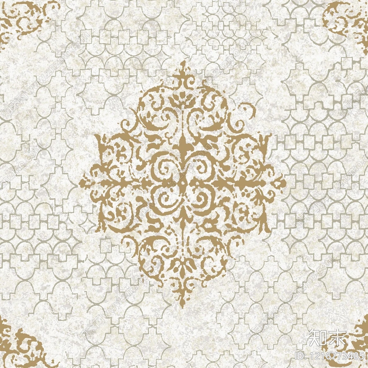 简欧花纹壁纸贴图下载【ID:1216773405】
