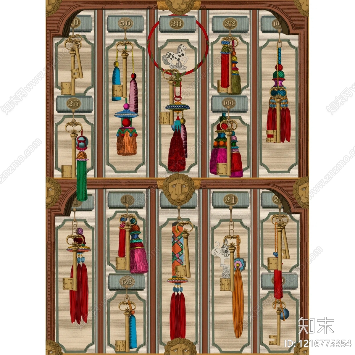 复古花纹壁纸贴图下载【ID:1216775354】