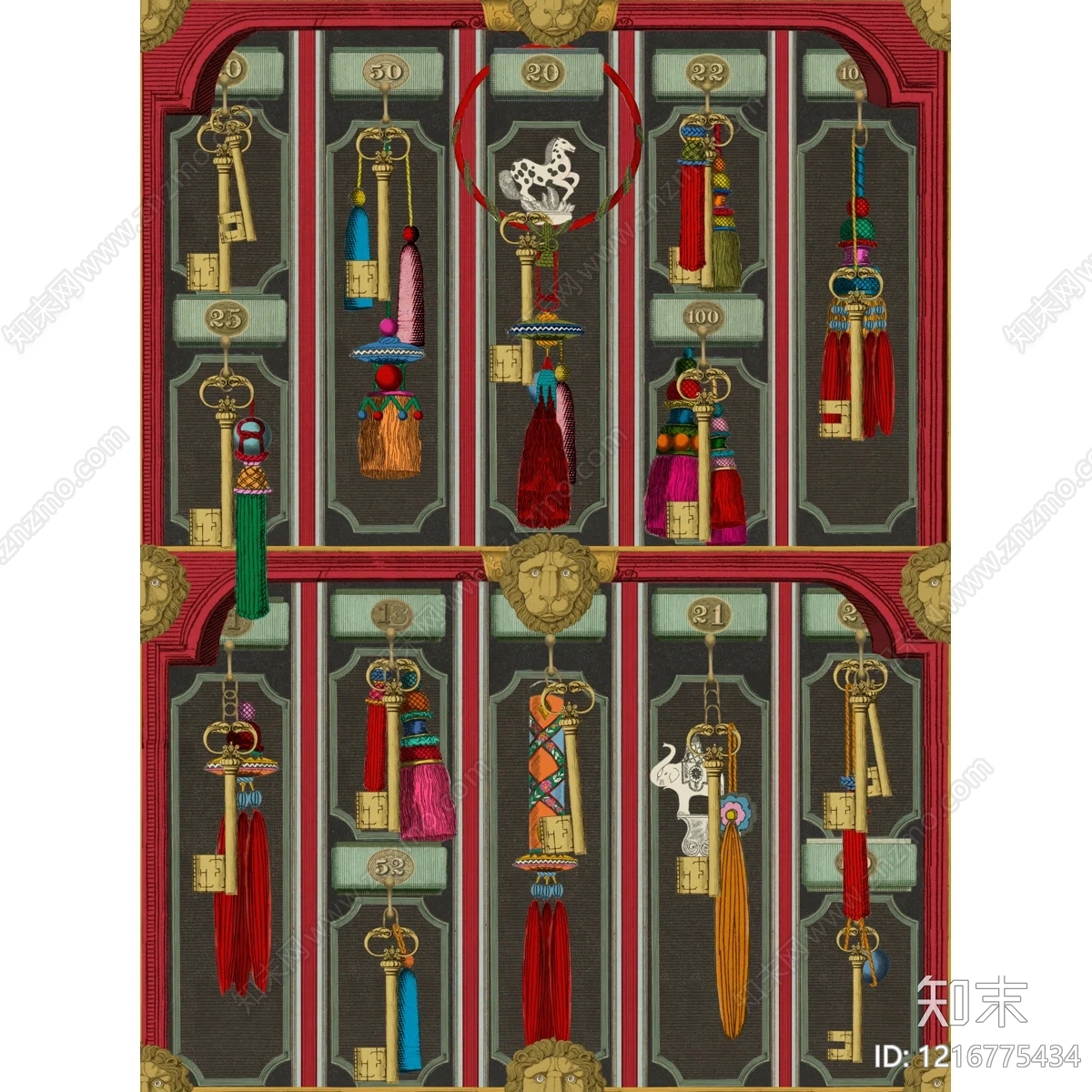 复古花纹壁纸贴图下载【ID:1216775434】