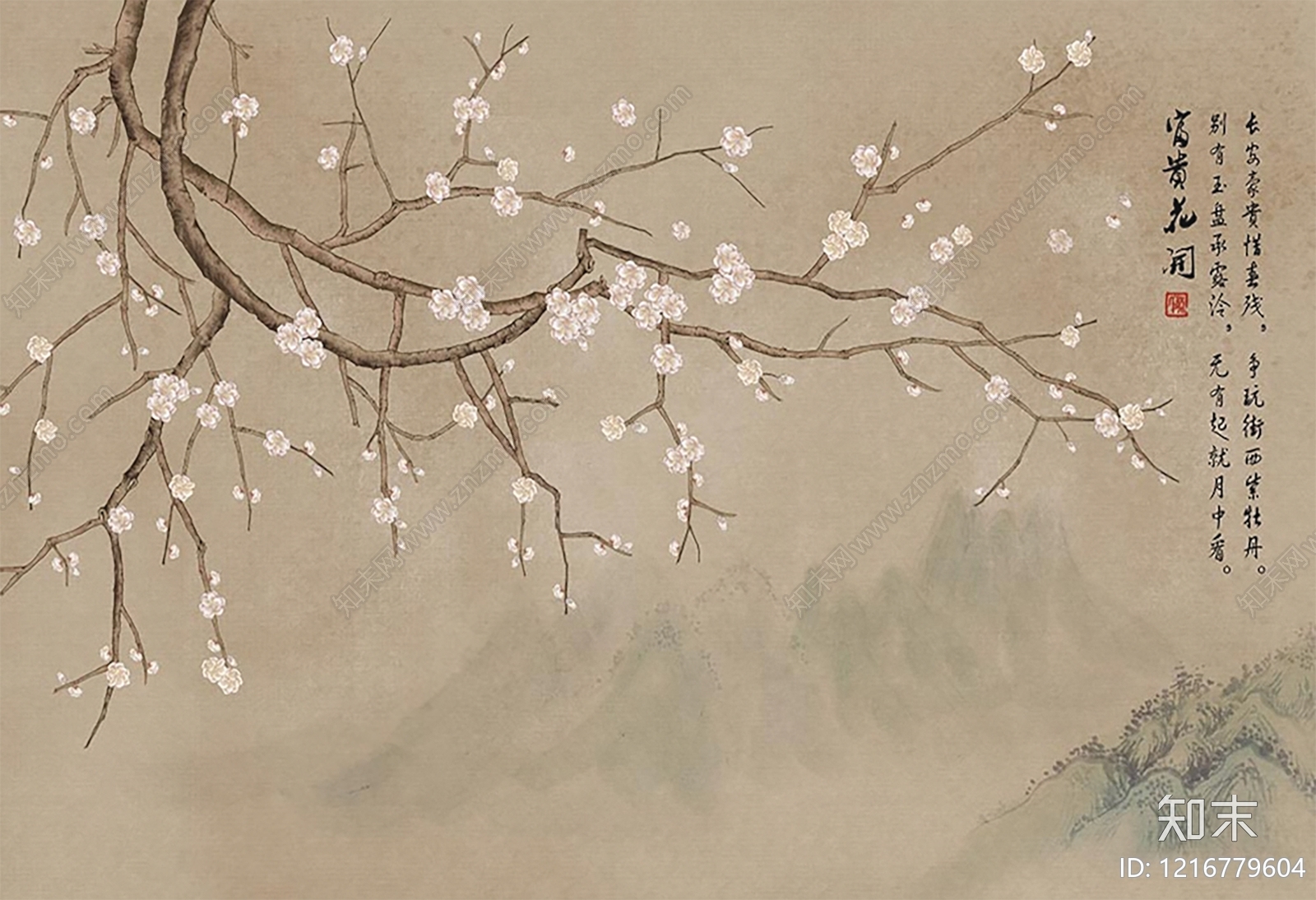 中式花纹壁纸贴图下载【ID:1216779604】