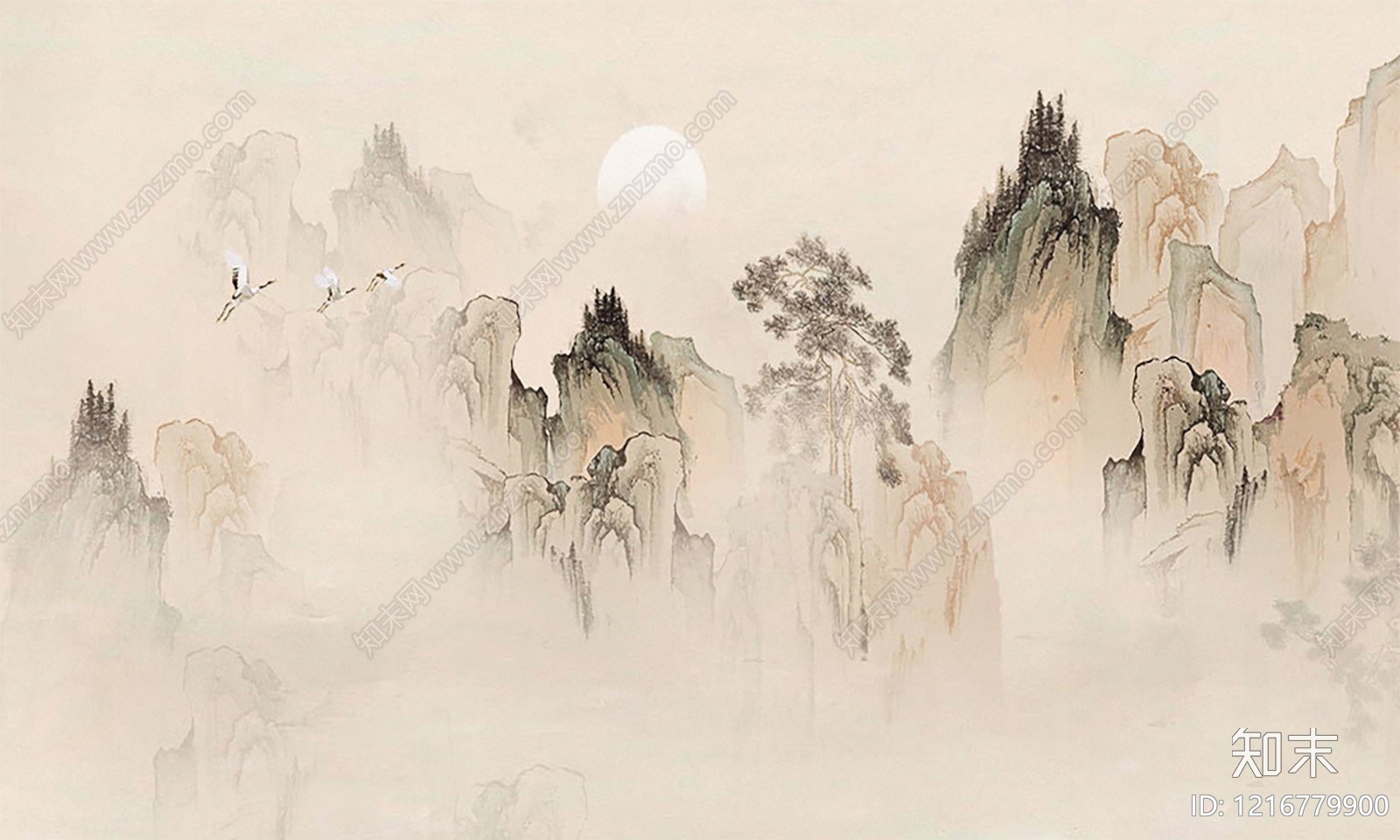 中式山水贴图下载【ID:1216779900】