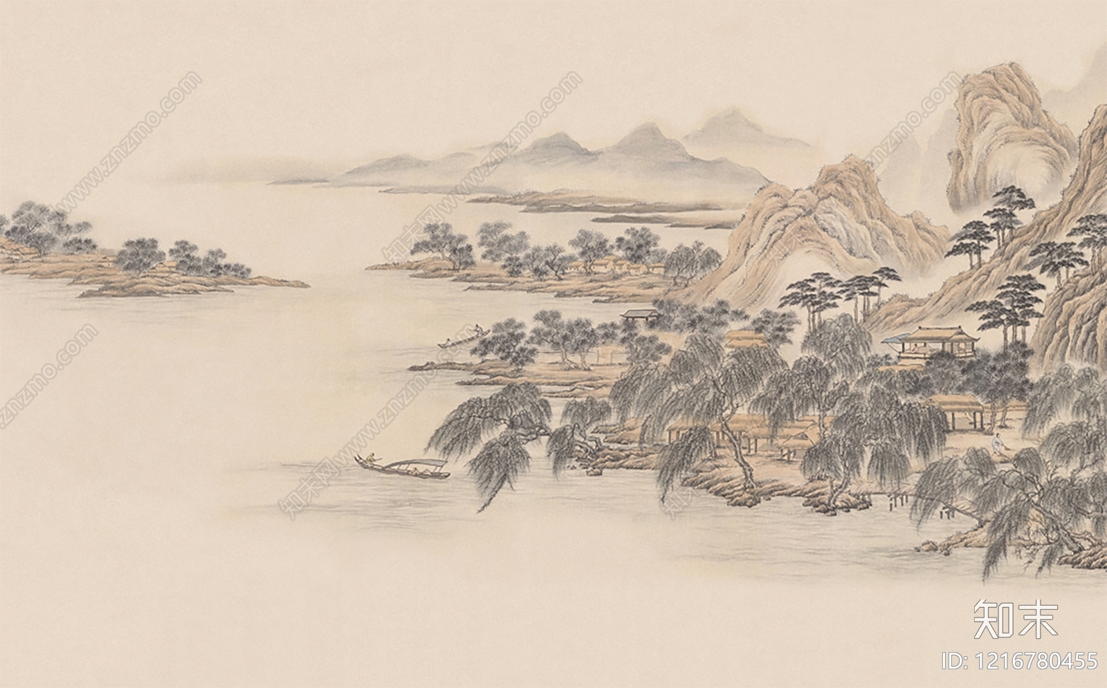 中式山水贴图下载【ID:1216780455】