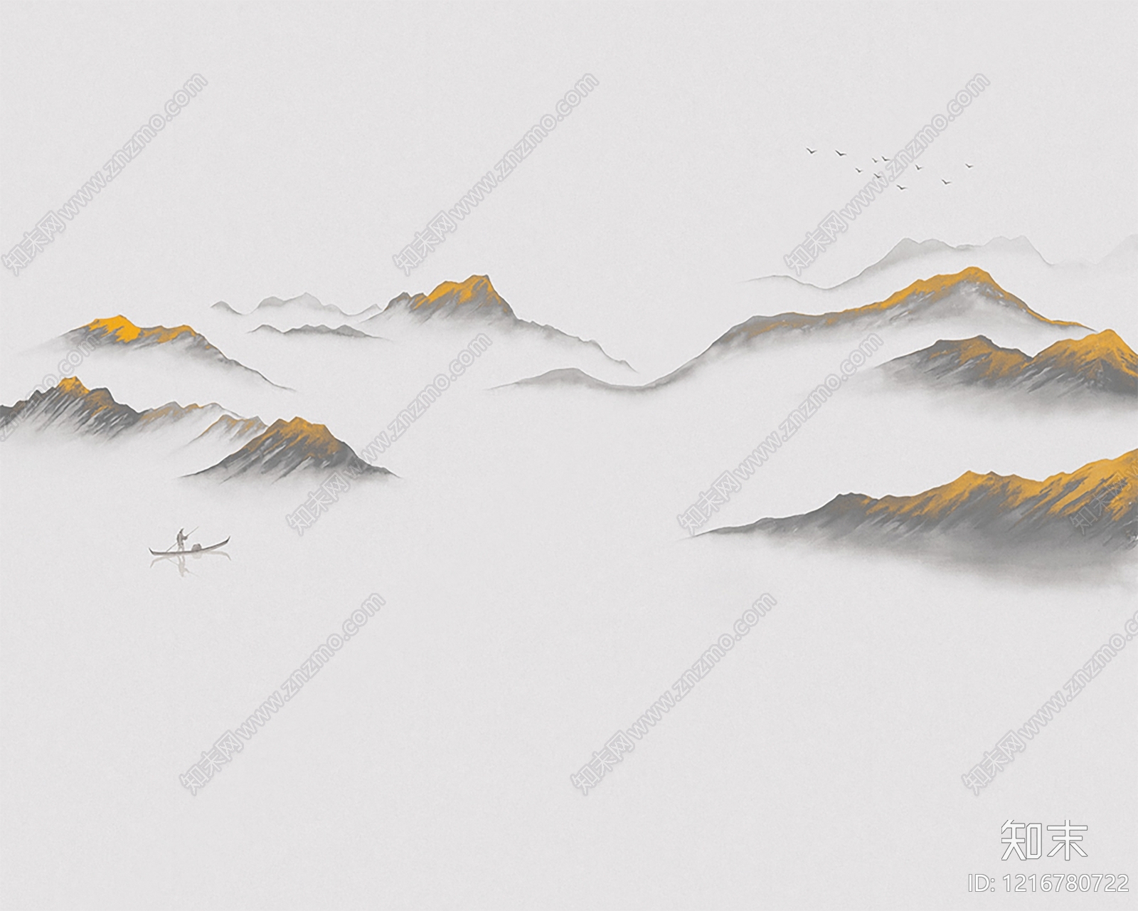 新中式远山贴图下载【ID:1216780722】