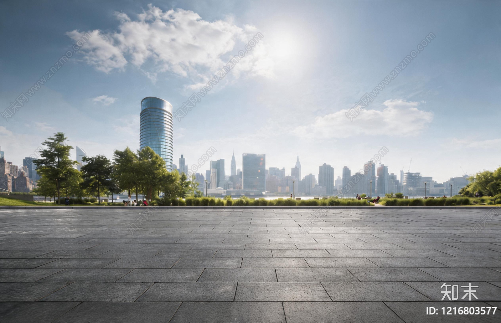 新中式城市背景贴图下载【ID:1216803577】