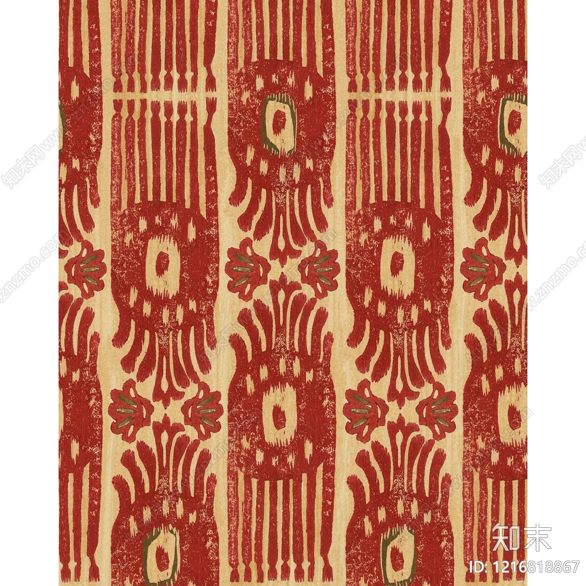 简欧花纹壁纸贴图下载【ID:1216818867】