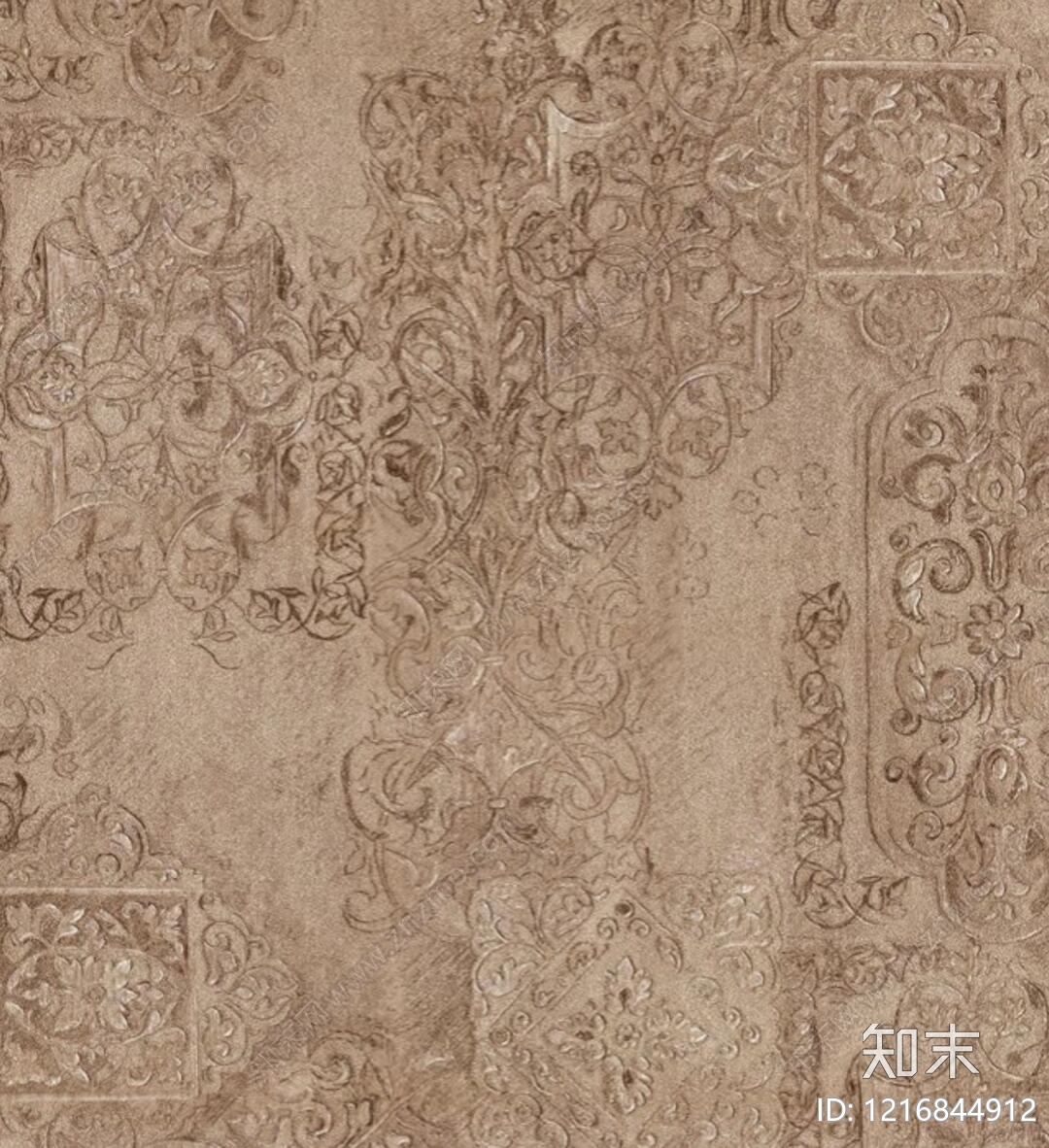 复古花纹壁纸贴图下载【ID:1216844912】