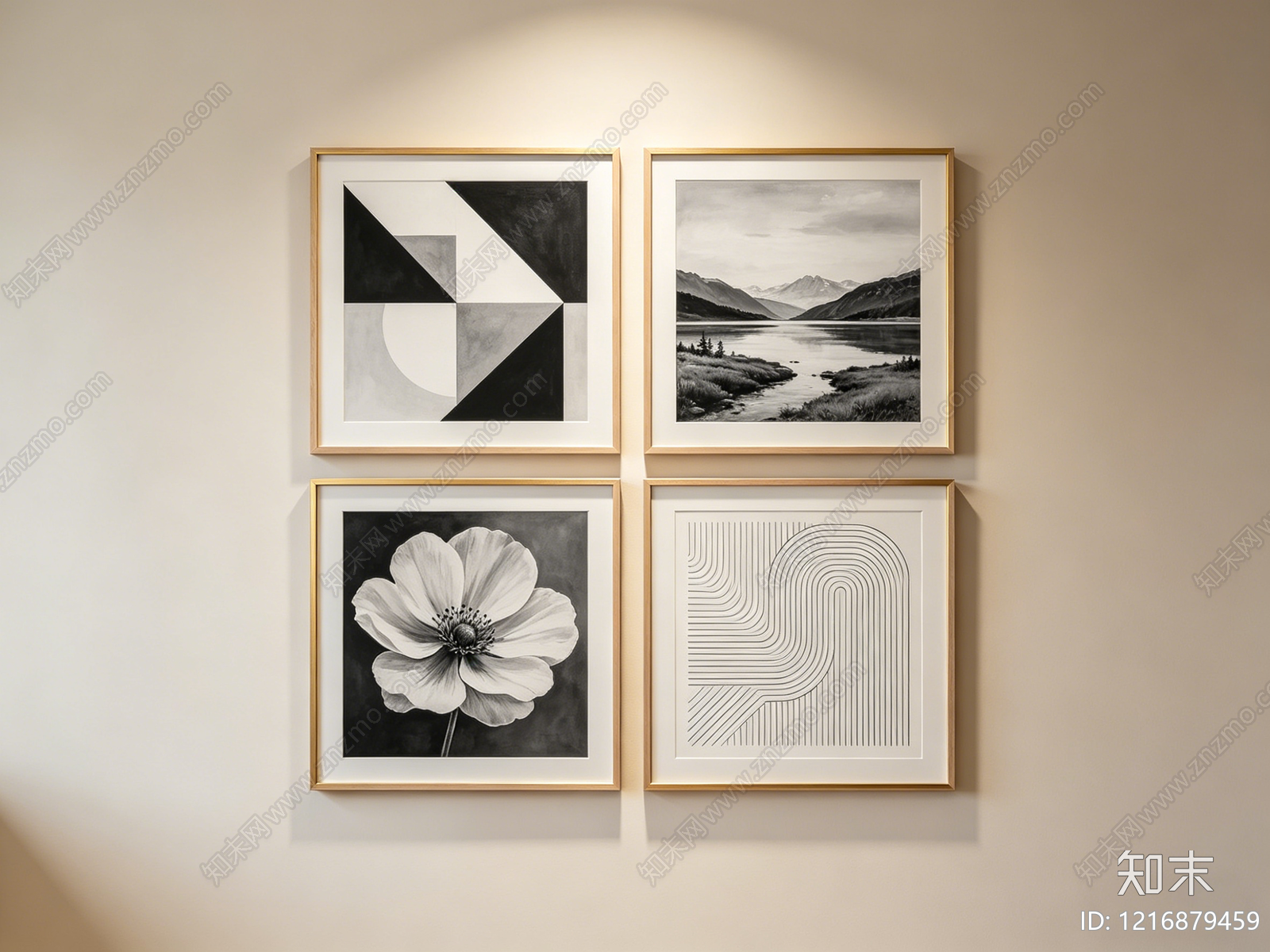 现代黑白挂画贴图下载【ID:1216879459】