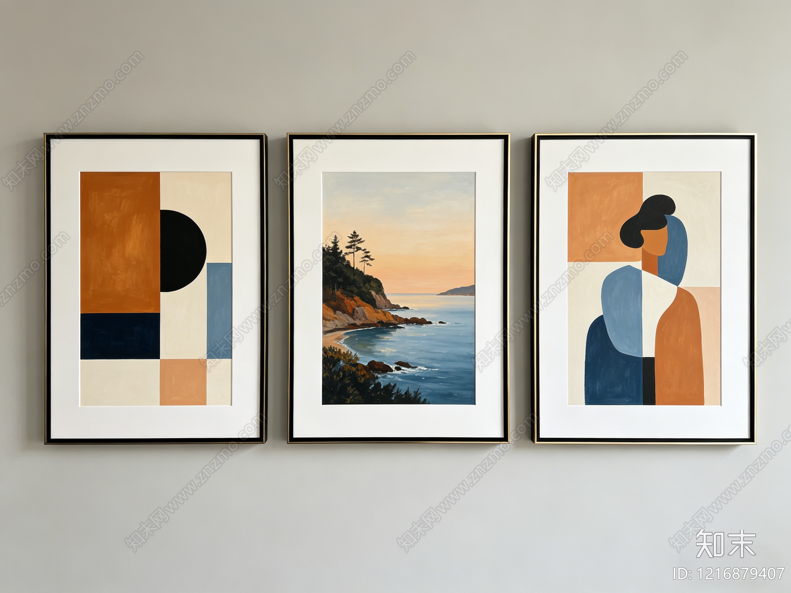 现代装饰画贴图下载【ID:1216879407】