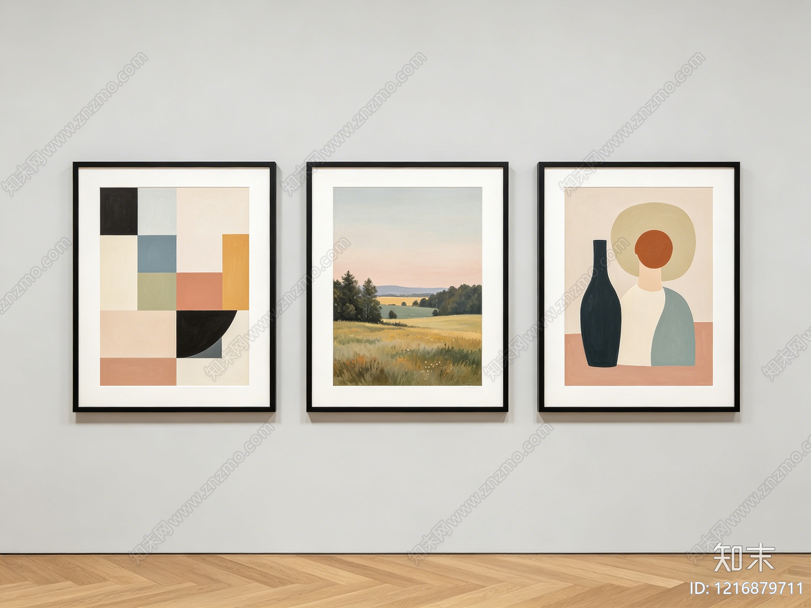 现代装饰画贴图下载【ID:1216879711】