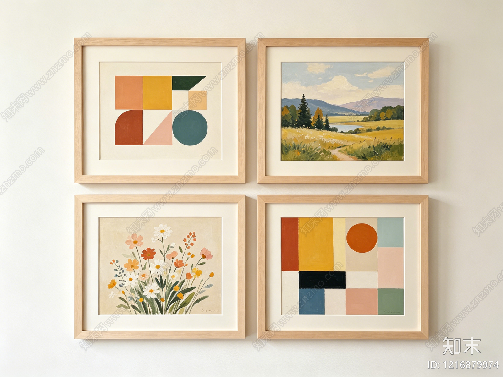 现代装饰画贴图下载【ID:1216879974】