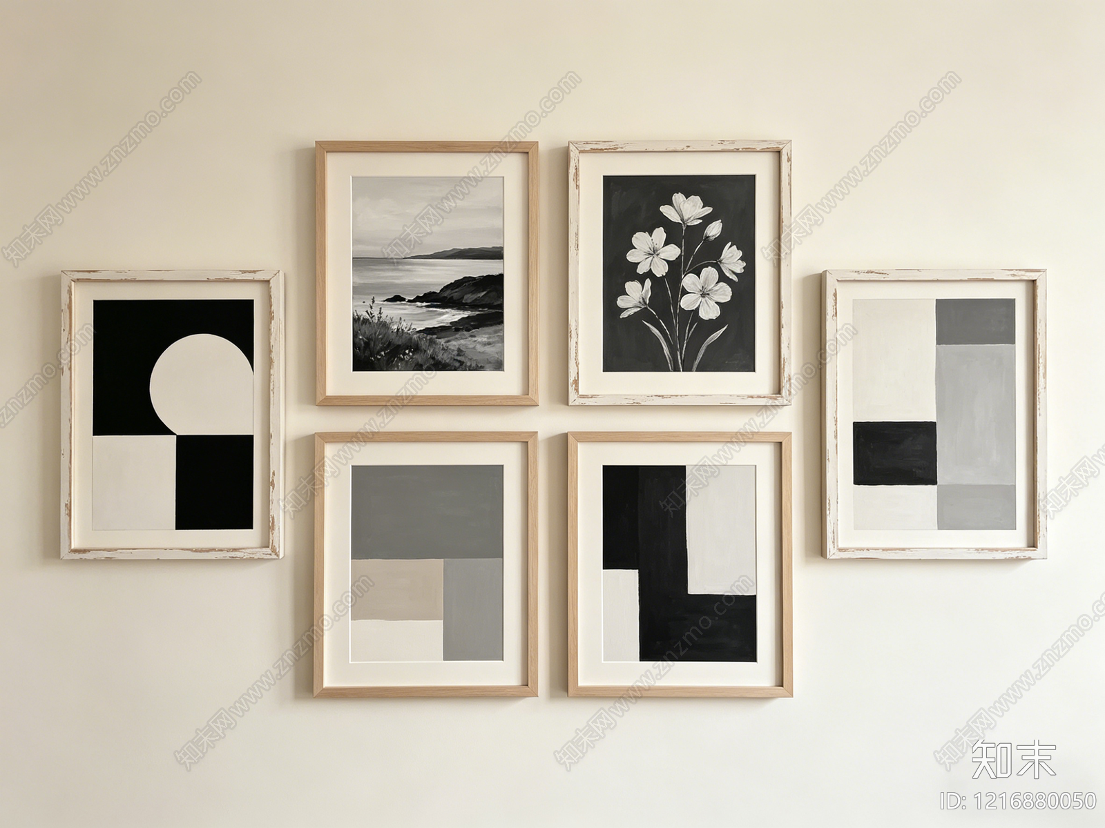 现代黑白挂画贴图下载【ID:1216880050】