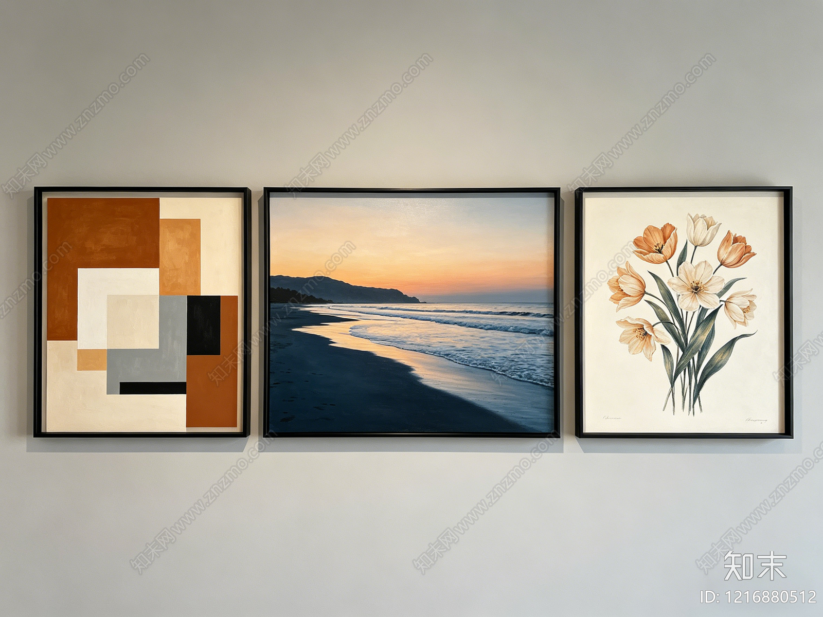 现代装饰画贴图下载【ID:1216880512】