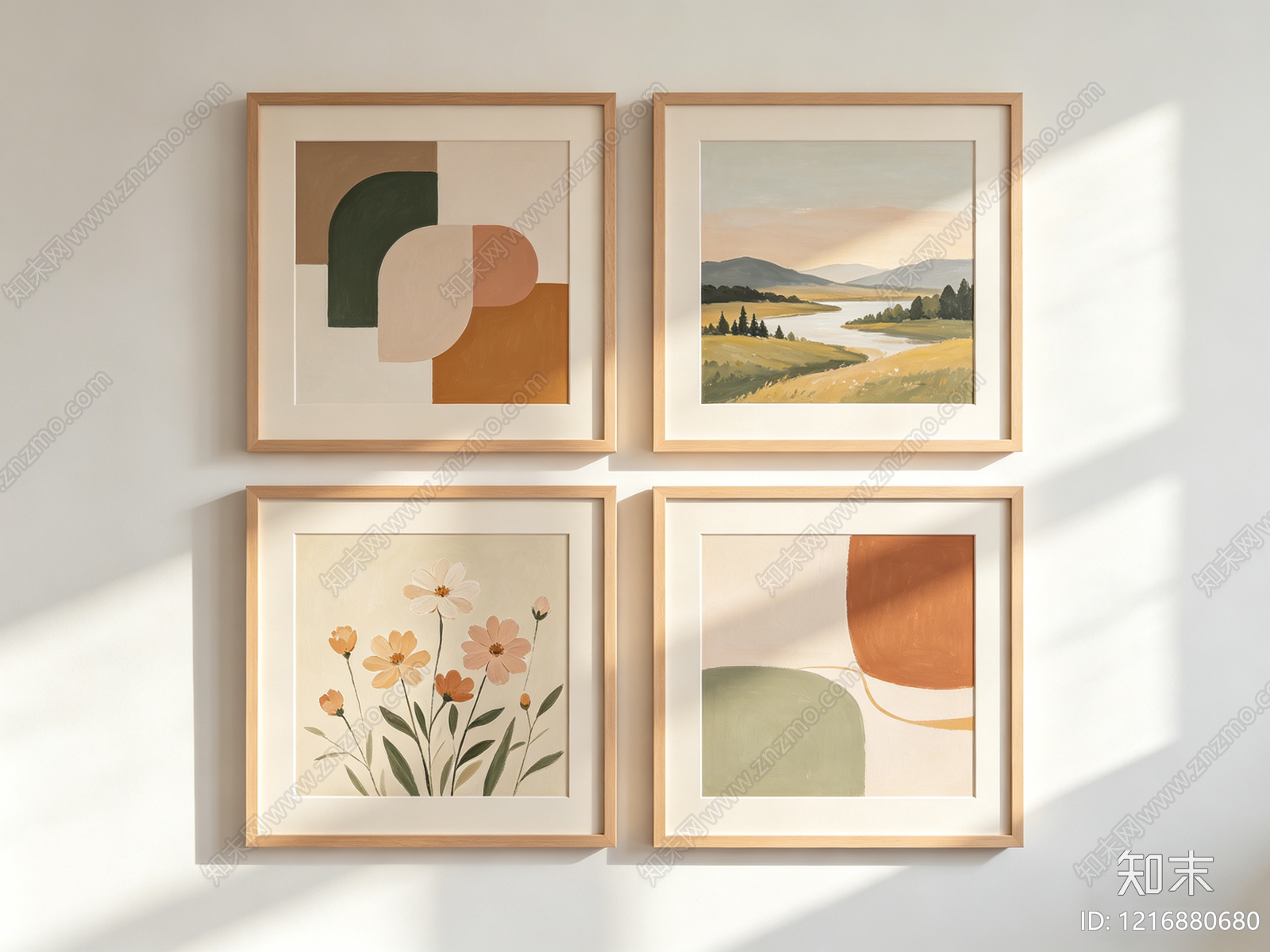 现代装饰画贴图下载【ID:1216880680】