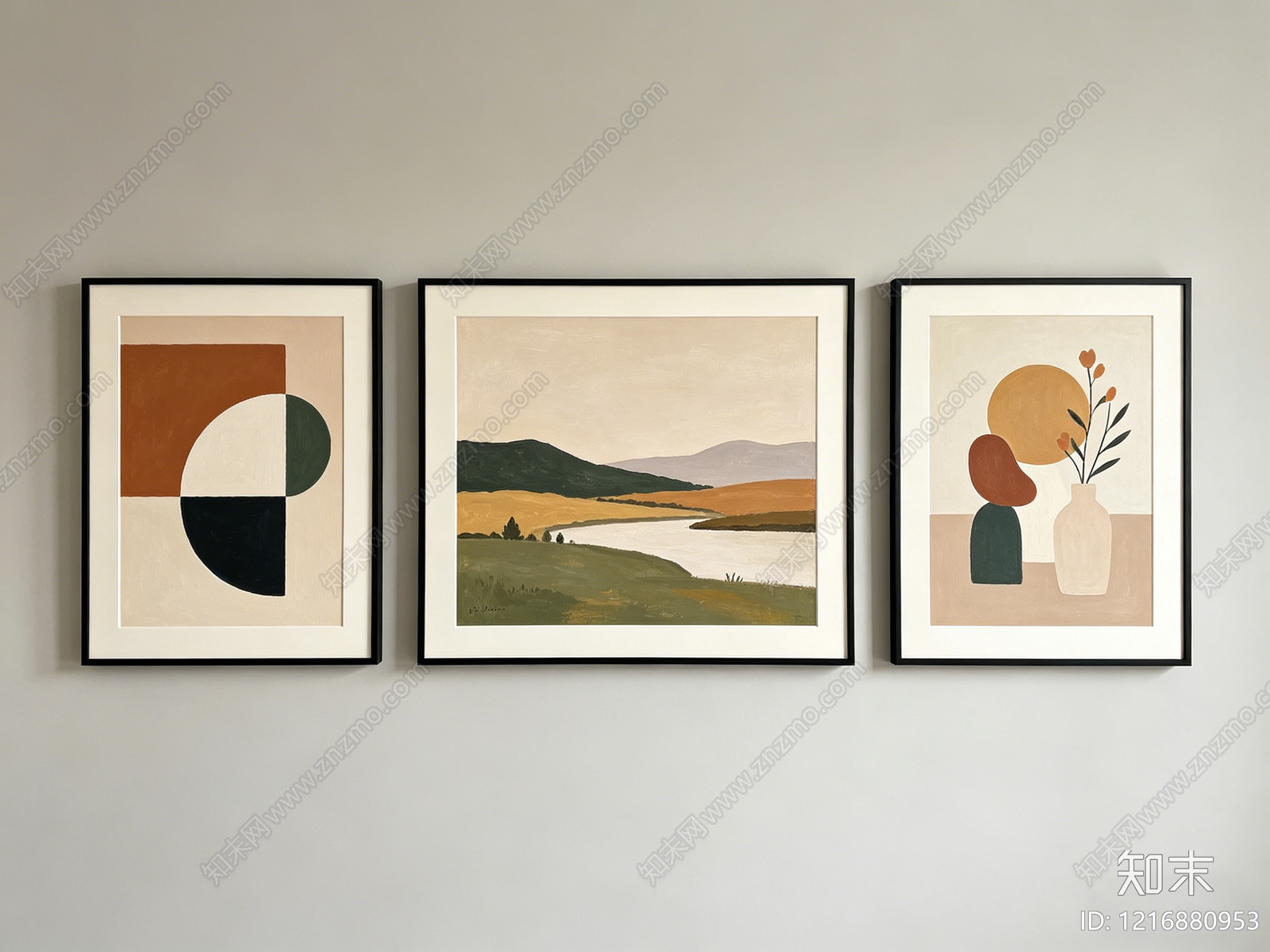 现代装饰画贴图下载【ID:1216880953】