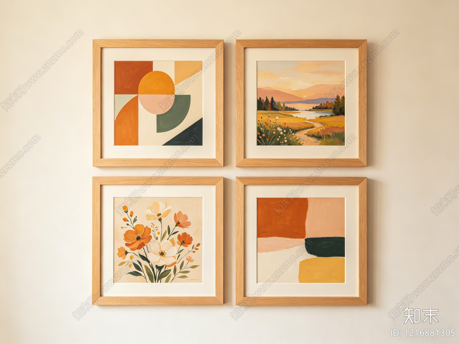 现代装饰画贴图下载【ID:1216881305】