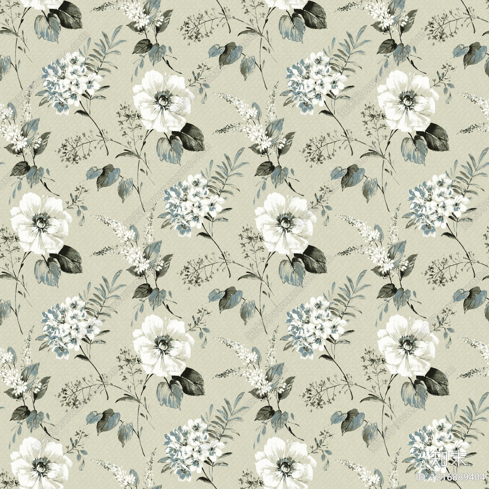 法式植物壁纸贴图下载【ID:1216889404】