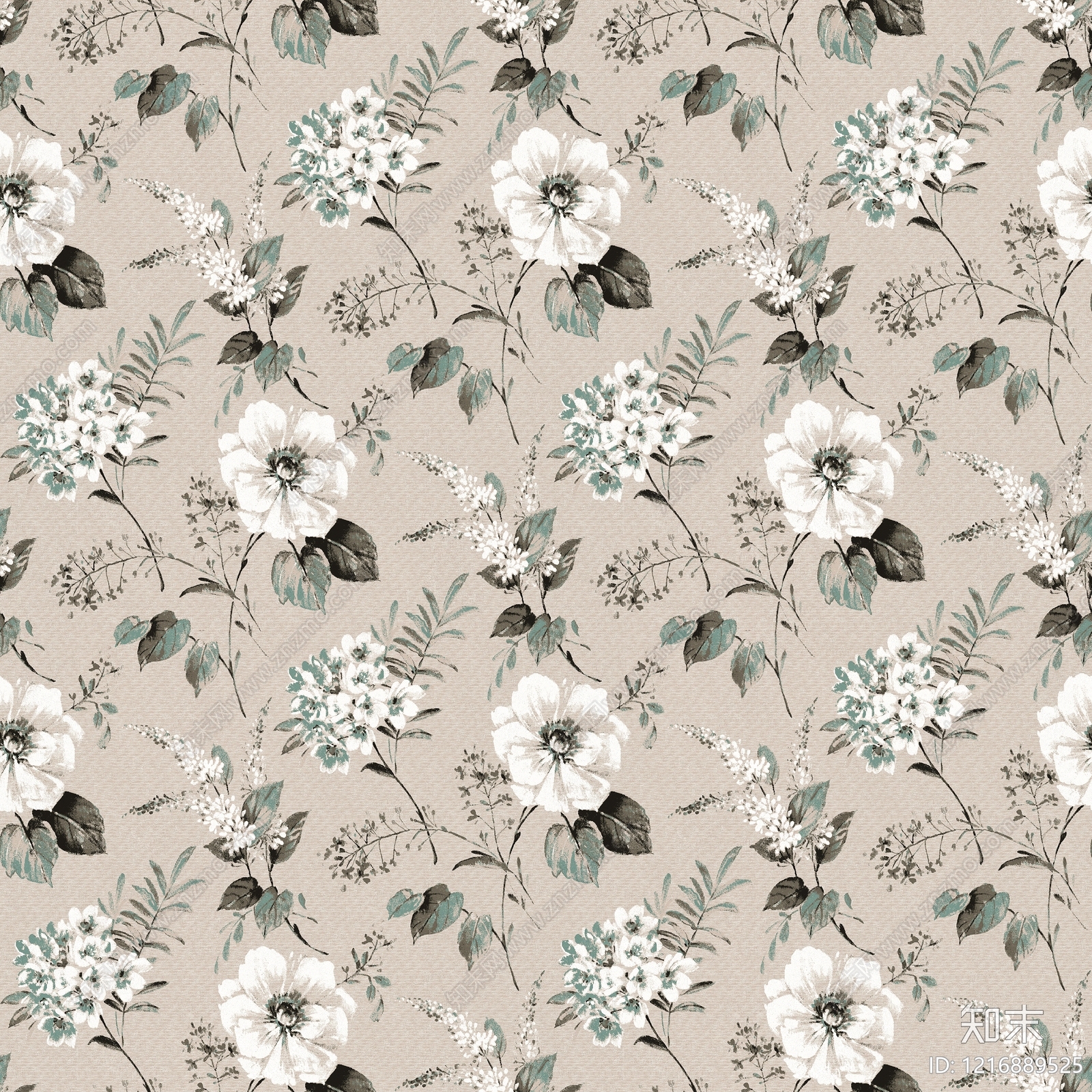 复古植物壁纸贴图下载【ID:1216889525】