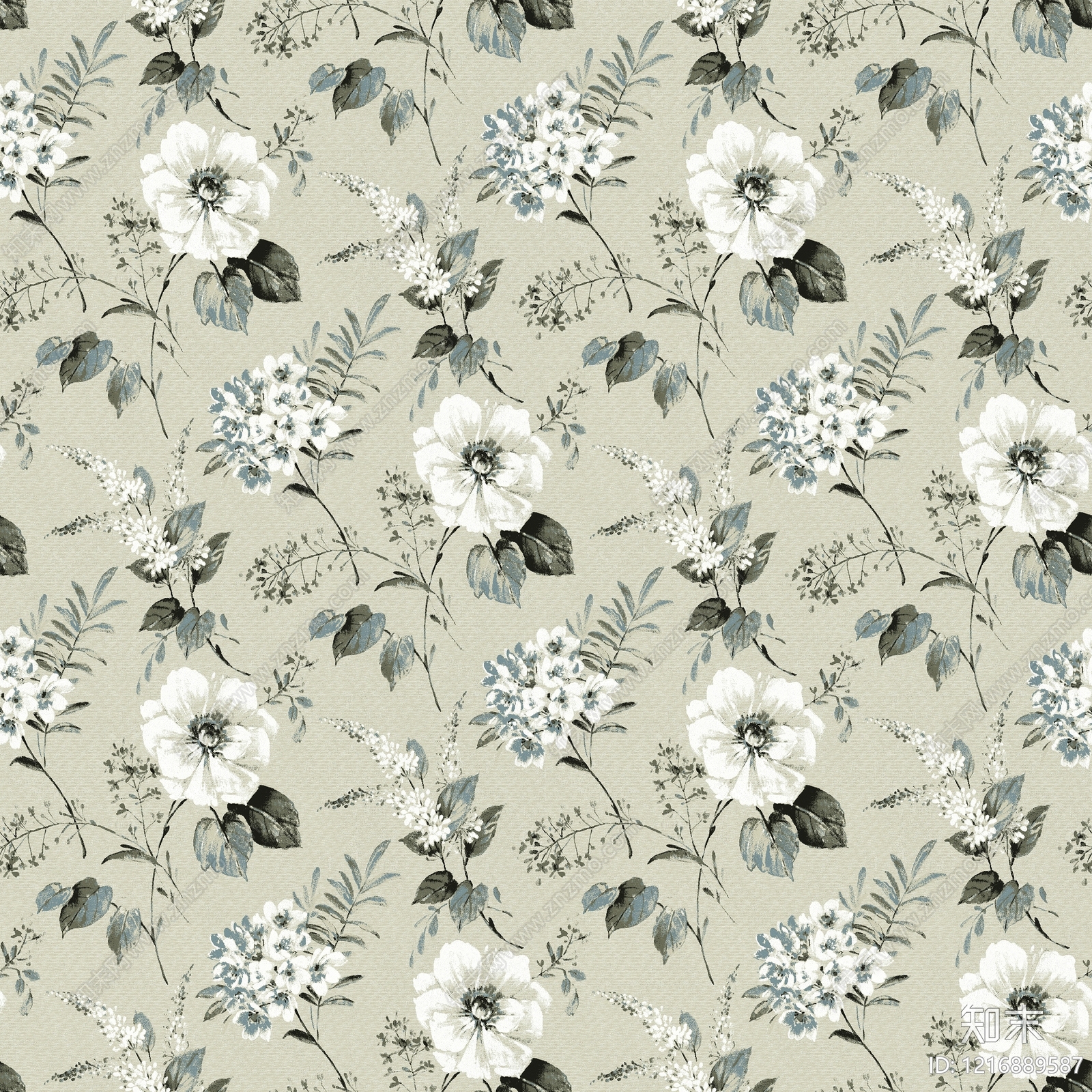 复古植物壁纸贴图下载【ID:1216889587】