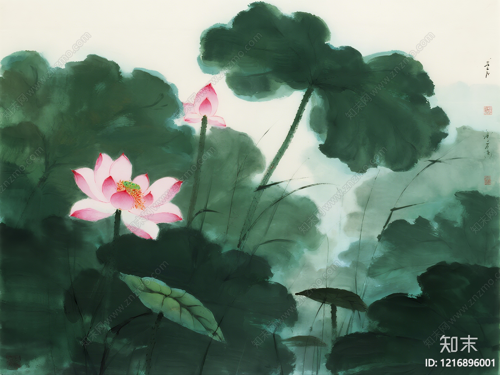 新中式水墨画贴图下载【ID:1216896001】