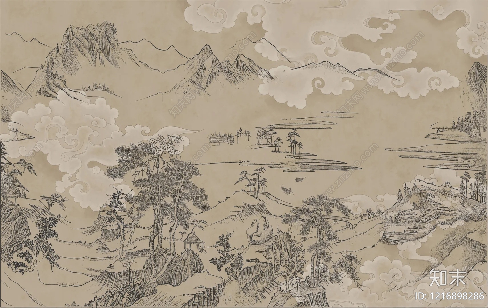 山水贴图下载【ID:1216898286】