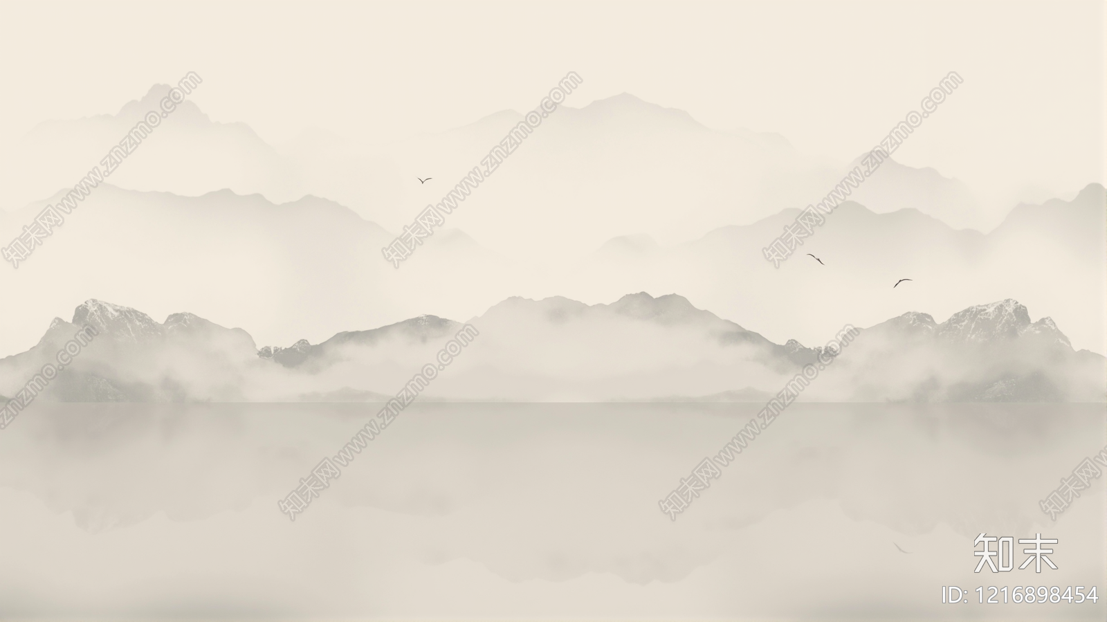 新中式壁画贴图下载【ID:1216898454】