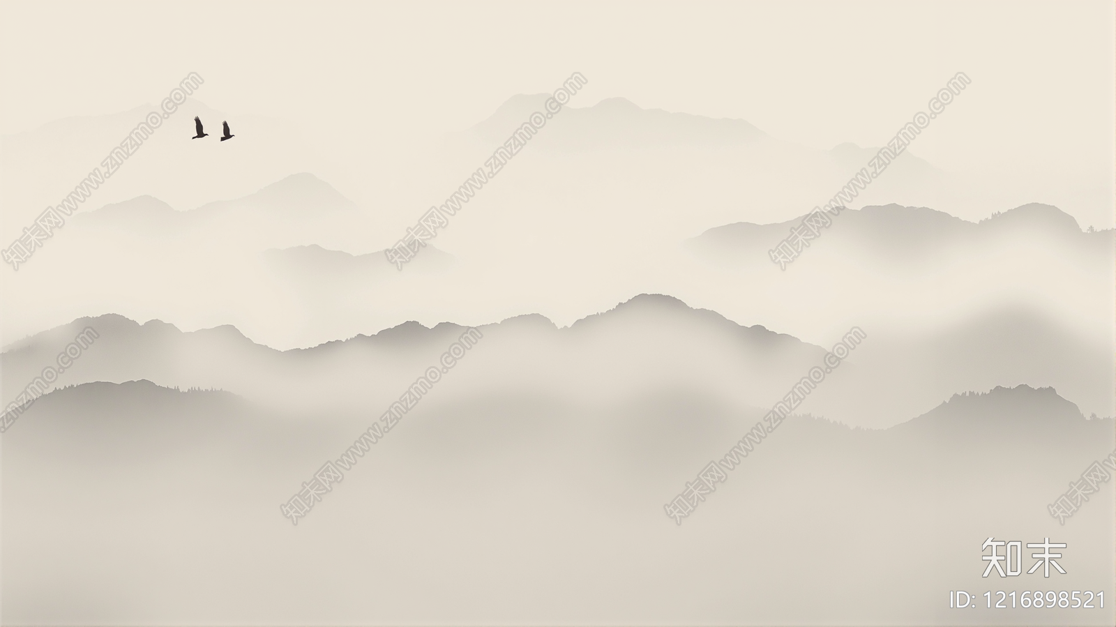 新中式壁画贴图下载【ID:1216898521】