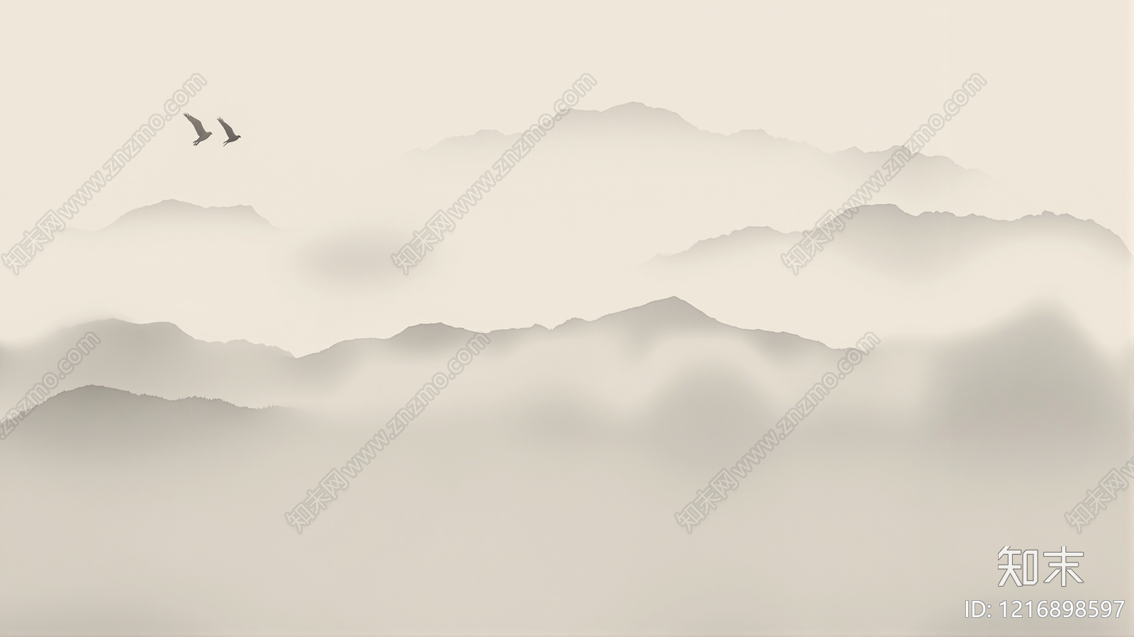 新中式壁画贴图下载【ID:1216898597】