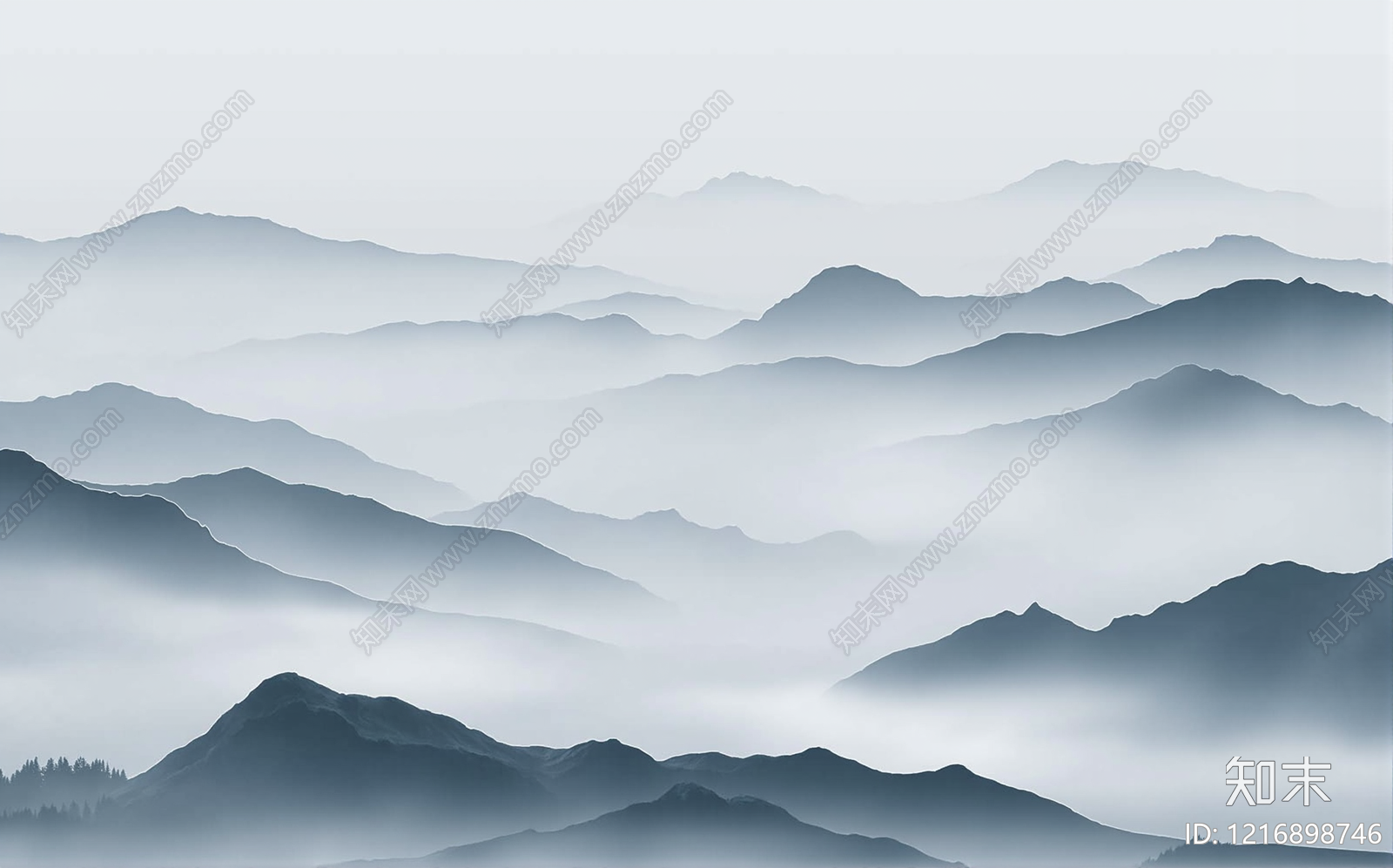 新中式壁画贴图下载【ID:1216898746】