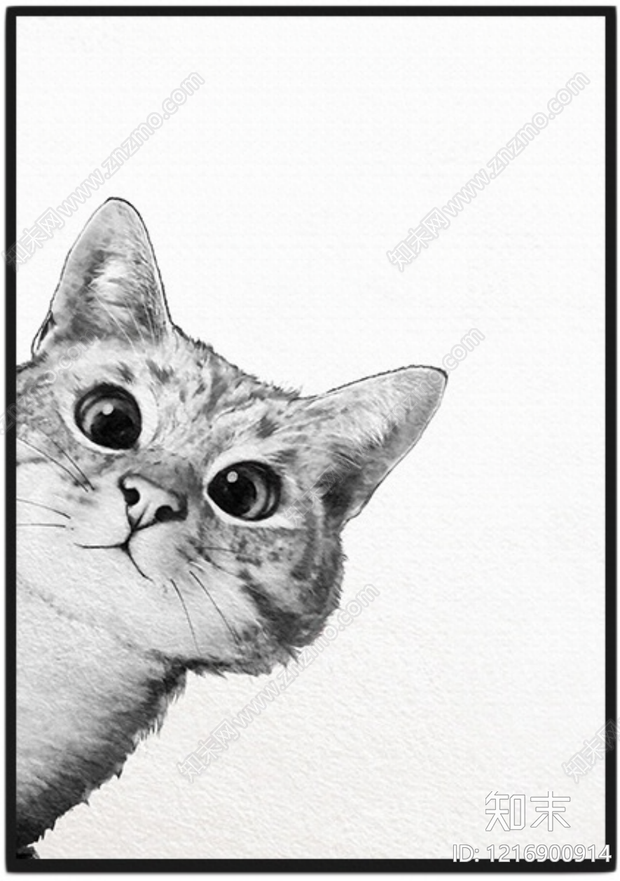 黑白挂画贴图下载【ID:1216900914】