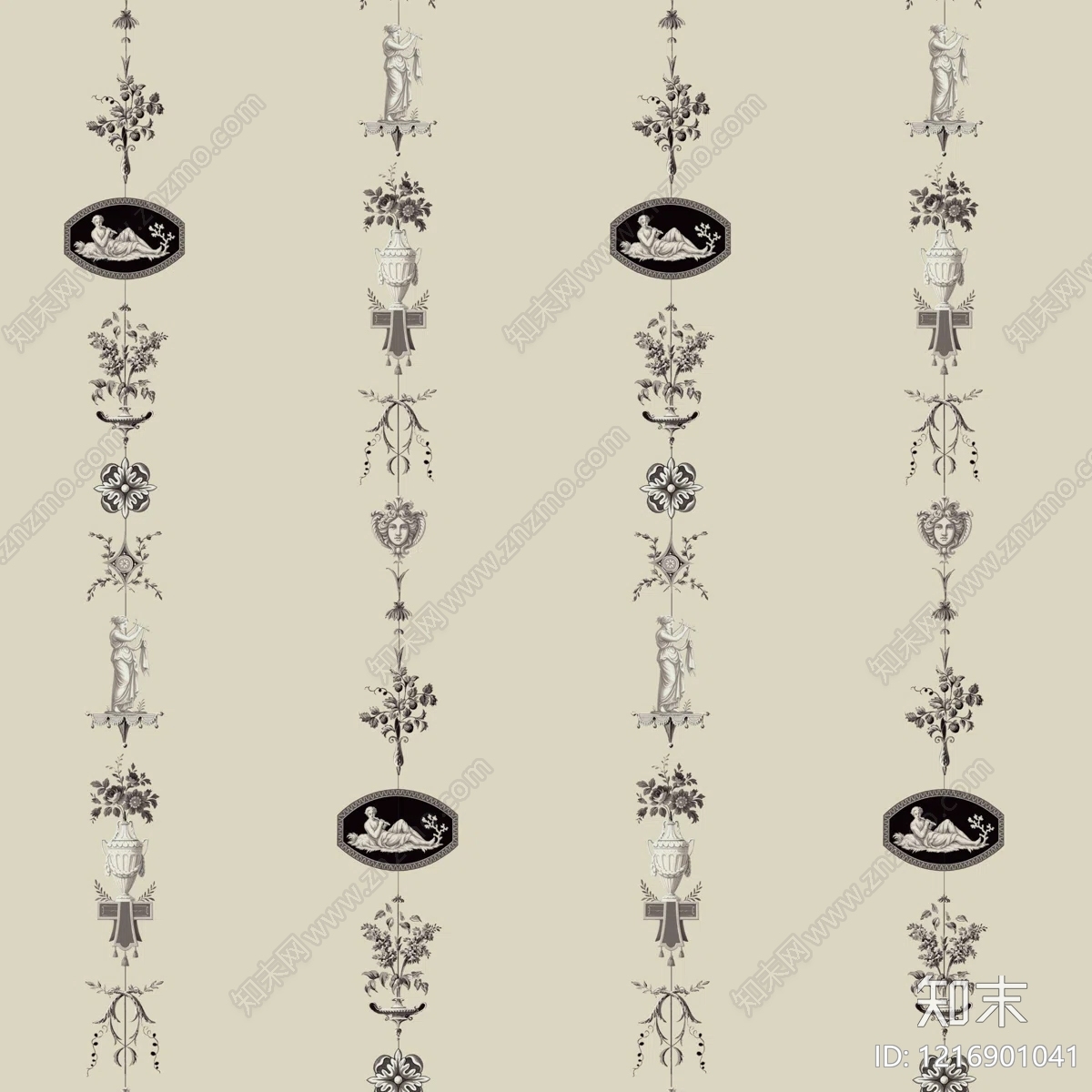 法式花纹壁纸贴图下载【ID:1216901041】