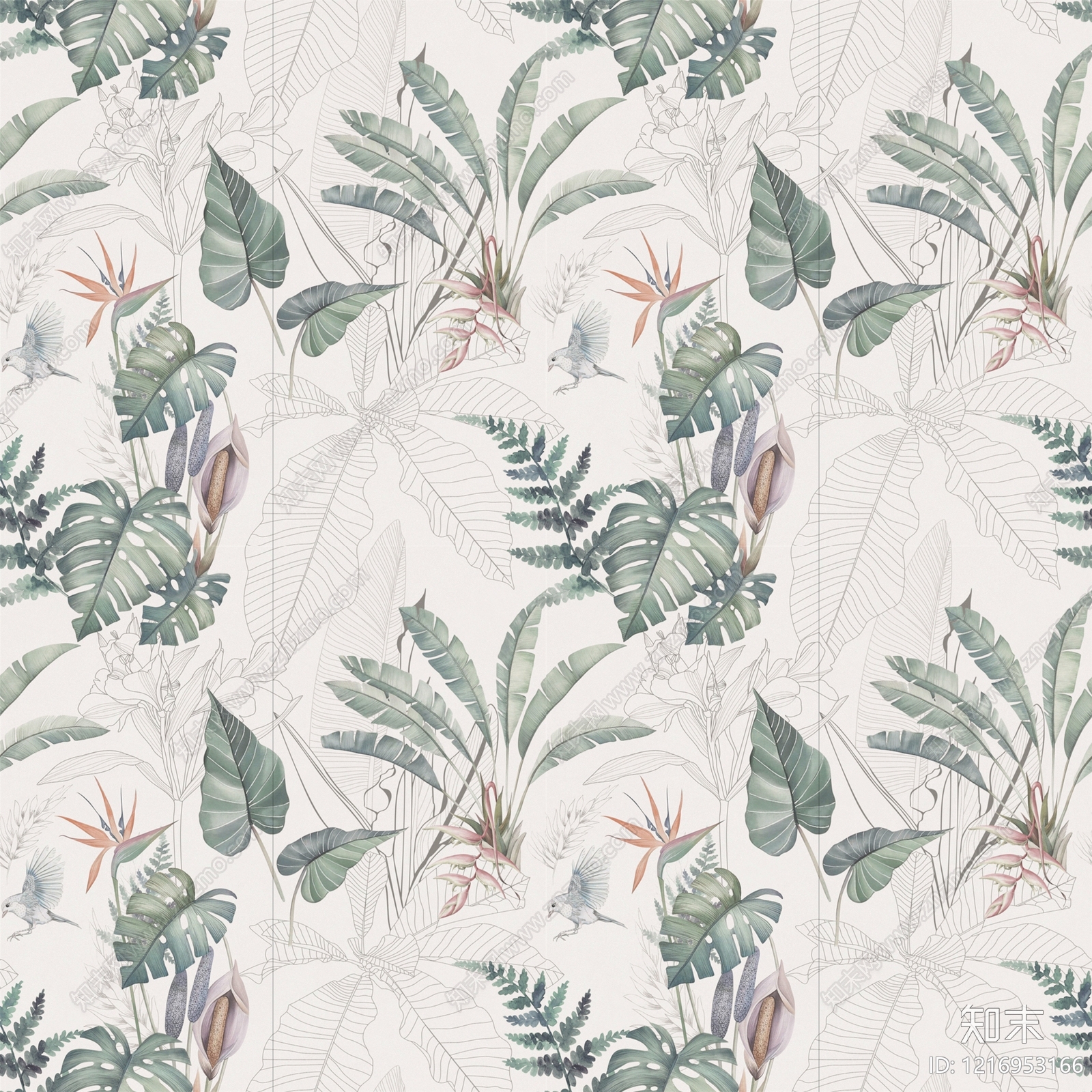 中古花鸟壁纸贴图下载【ID:1216953166】