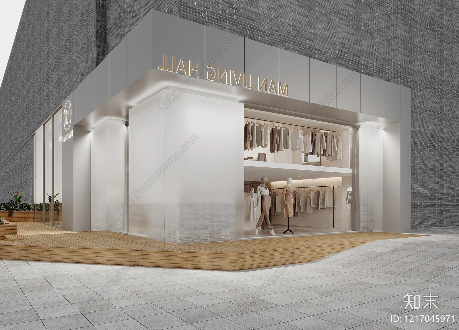 奶油商铺贴图下载【ID:1217045971】