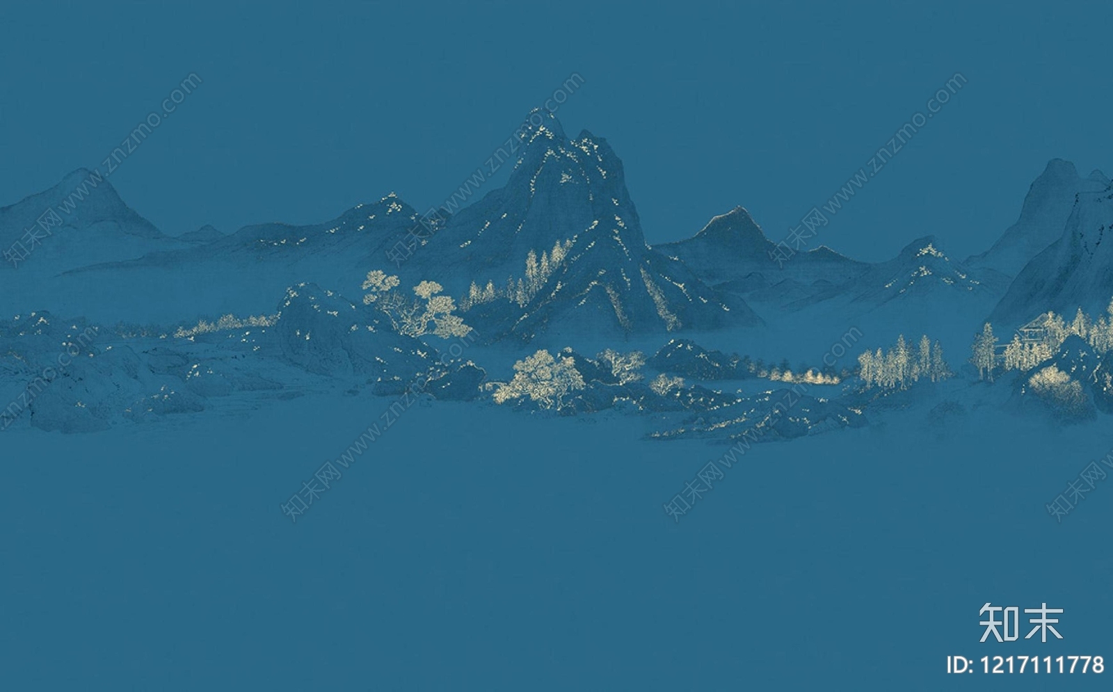 中式远山贴图下载【ID:1217111778】