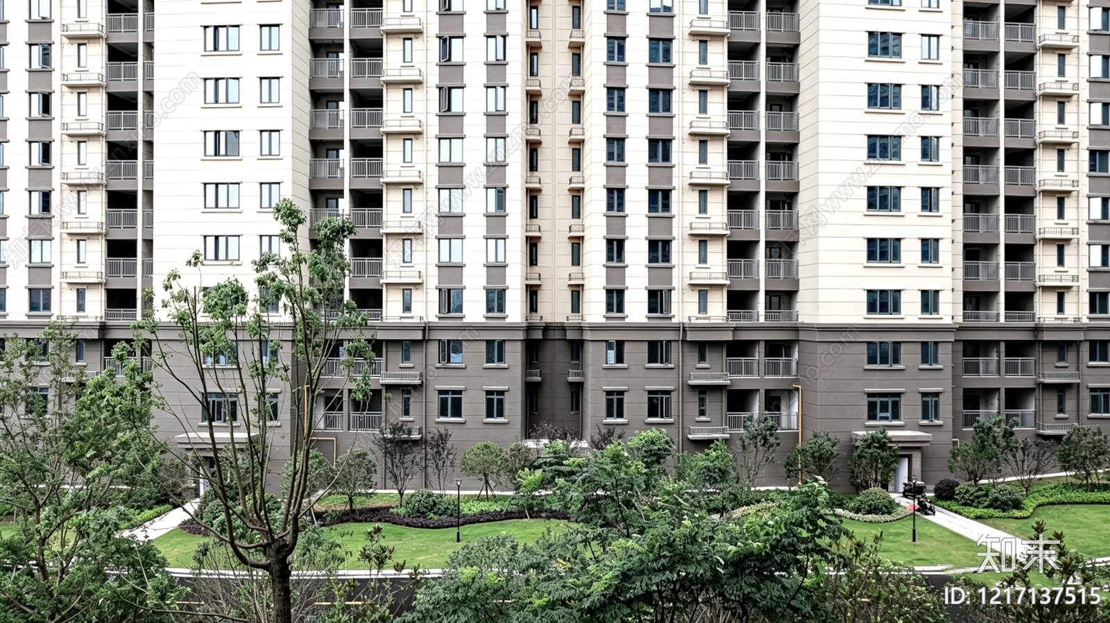 现代小区外景贴图下载【ID:1217137515】