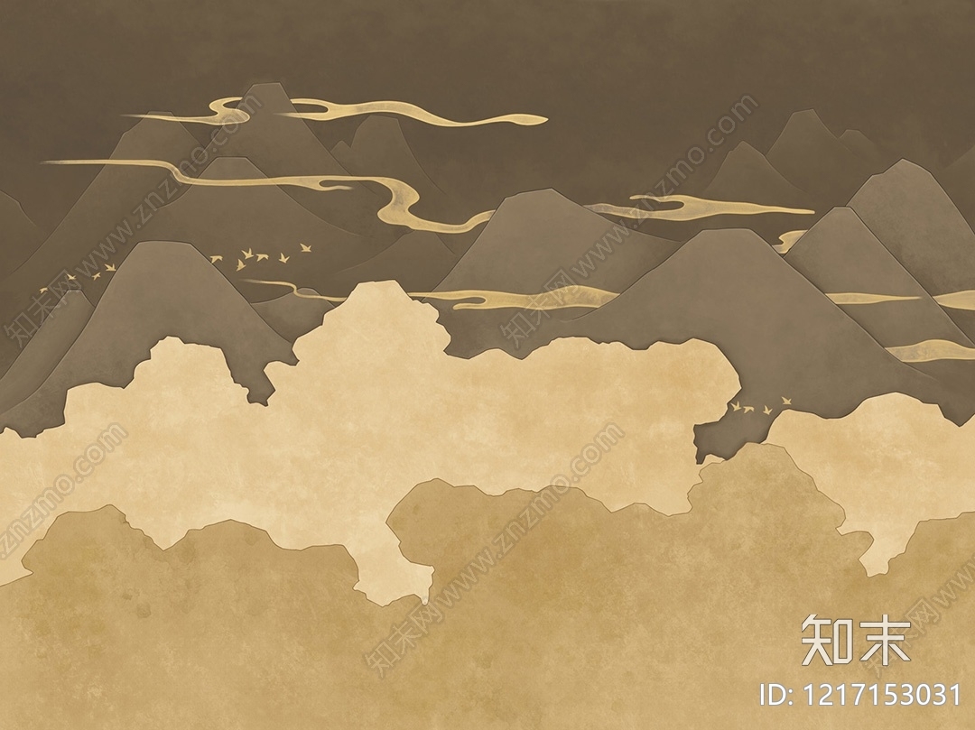 新中式壁画贴图下载【ID:1217153031】