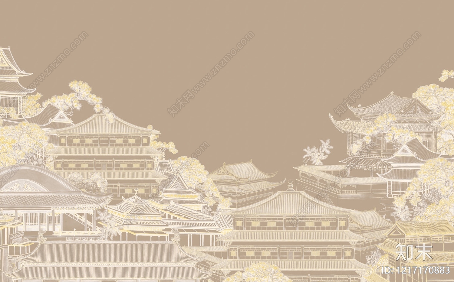 新中式壁画贴图下载【ID:1217170883】