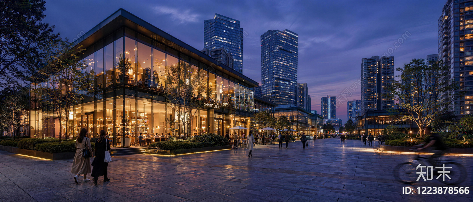 现代街道外景贴图下载【ID:1223878566】