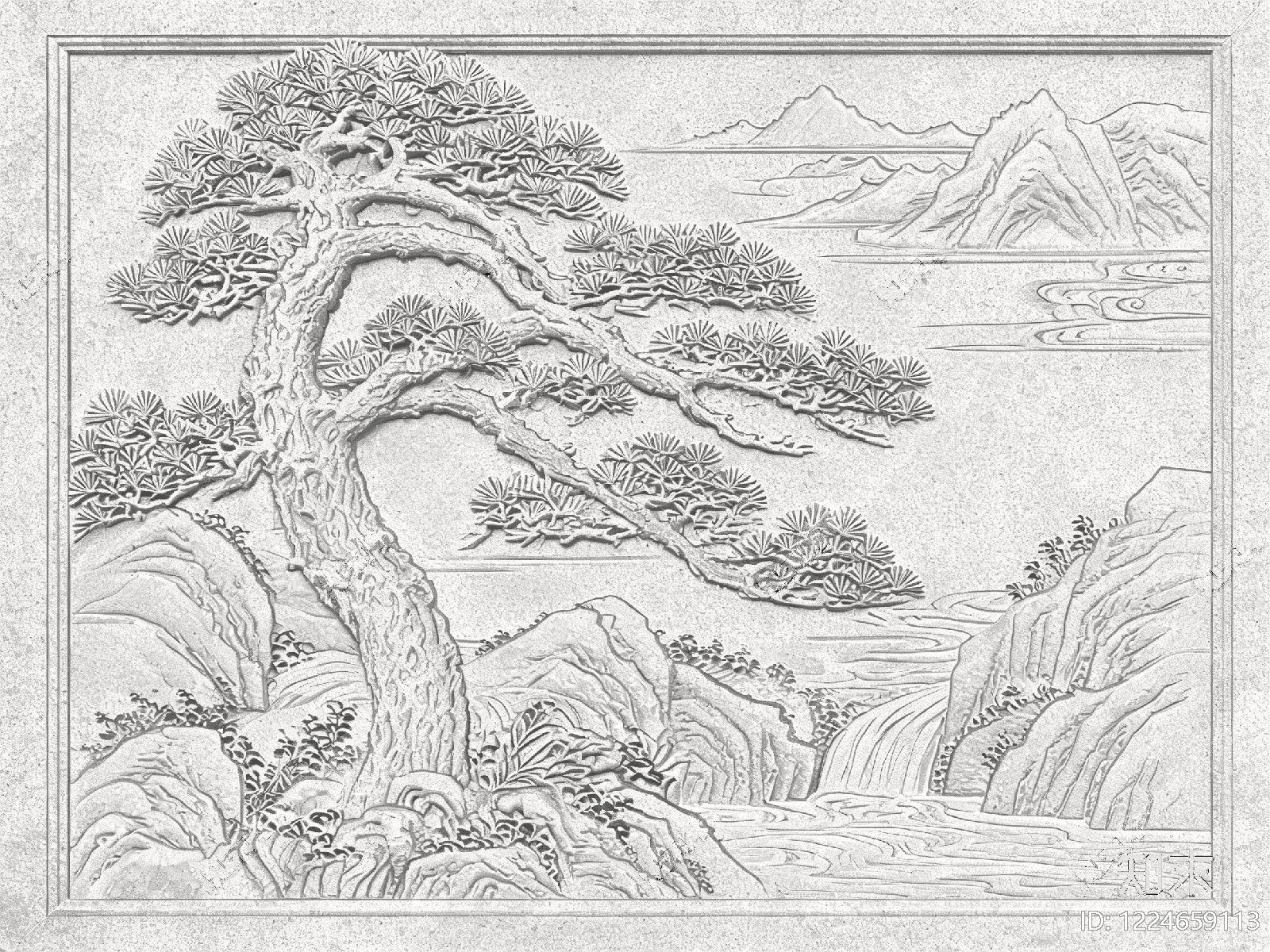 山水画高清贴图材质