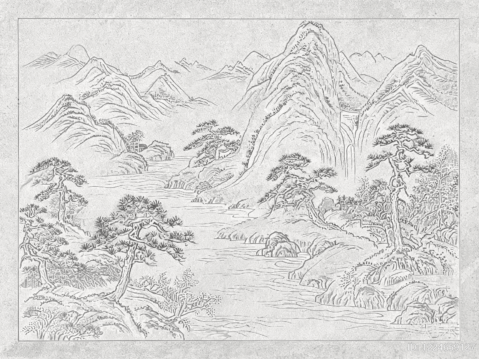 山水高清贴图材质