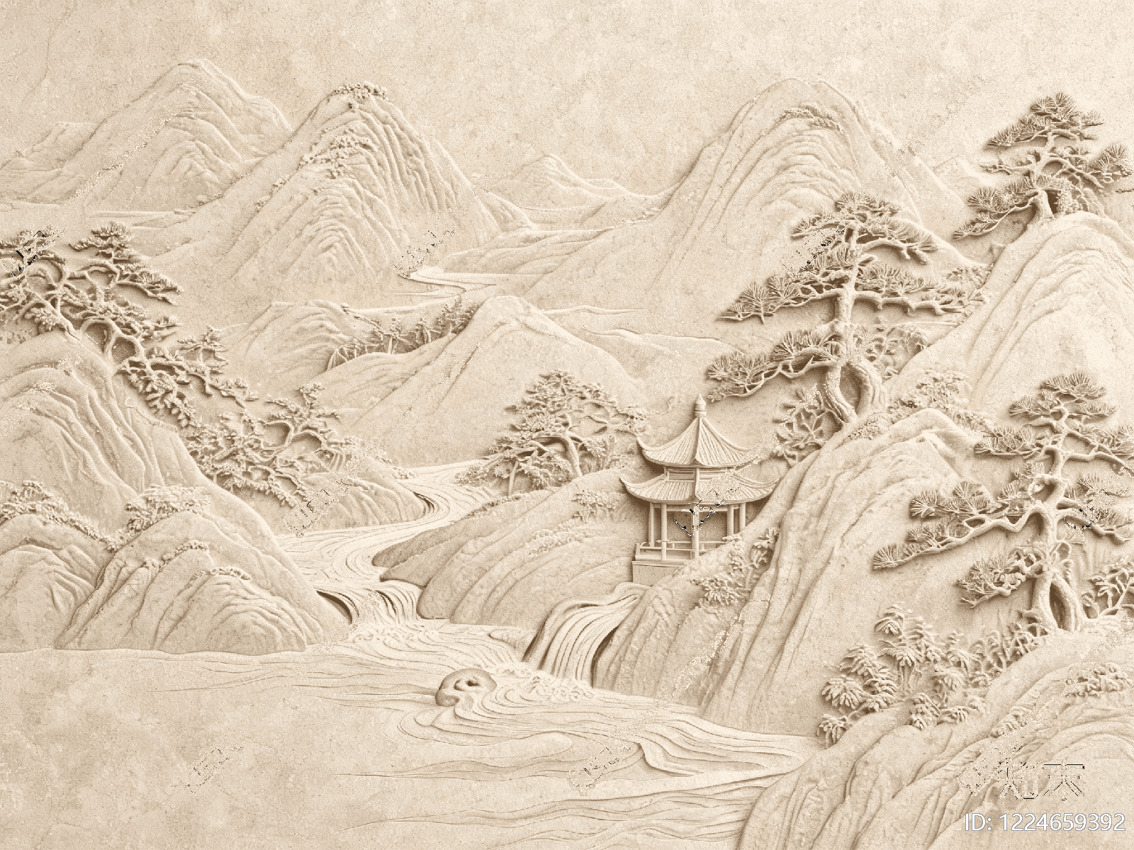 山水画高清贴图材质