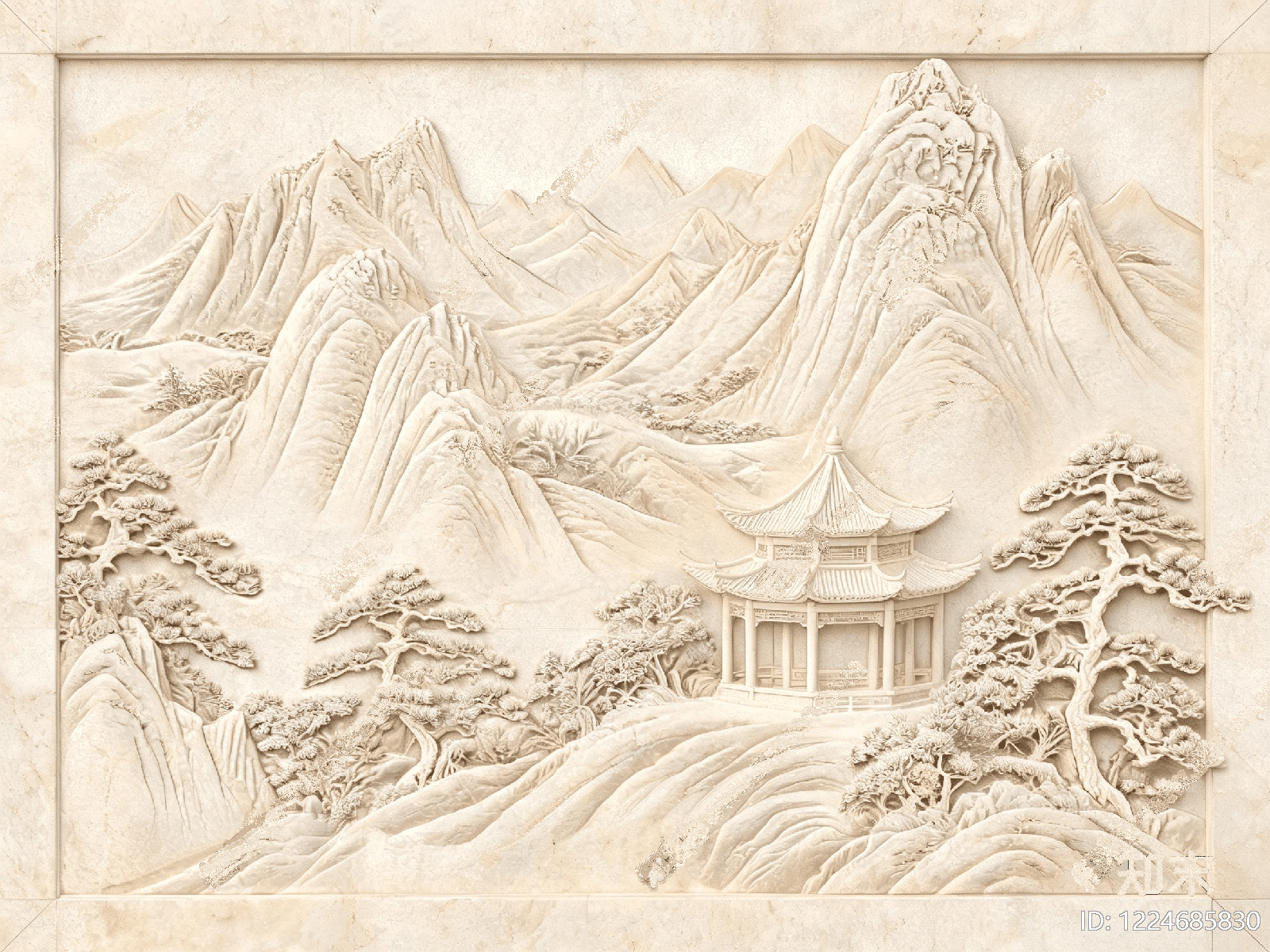 山水画高清贴图材质