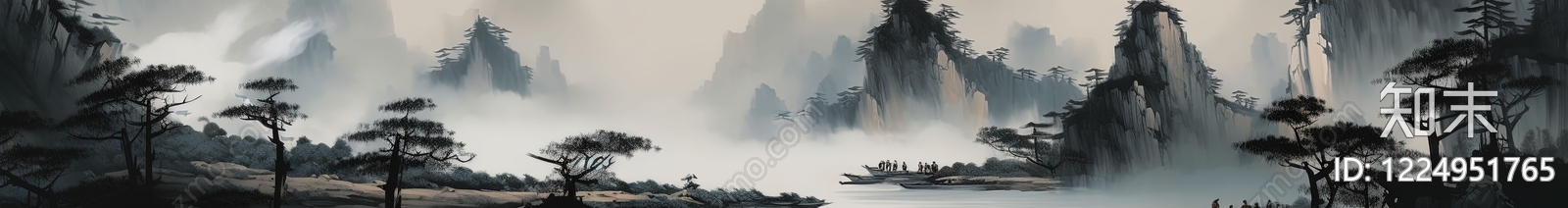 山水画高清贴图材质