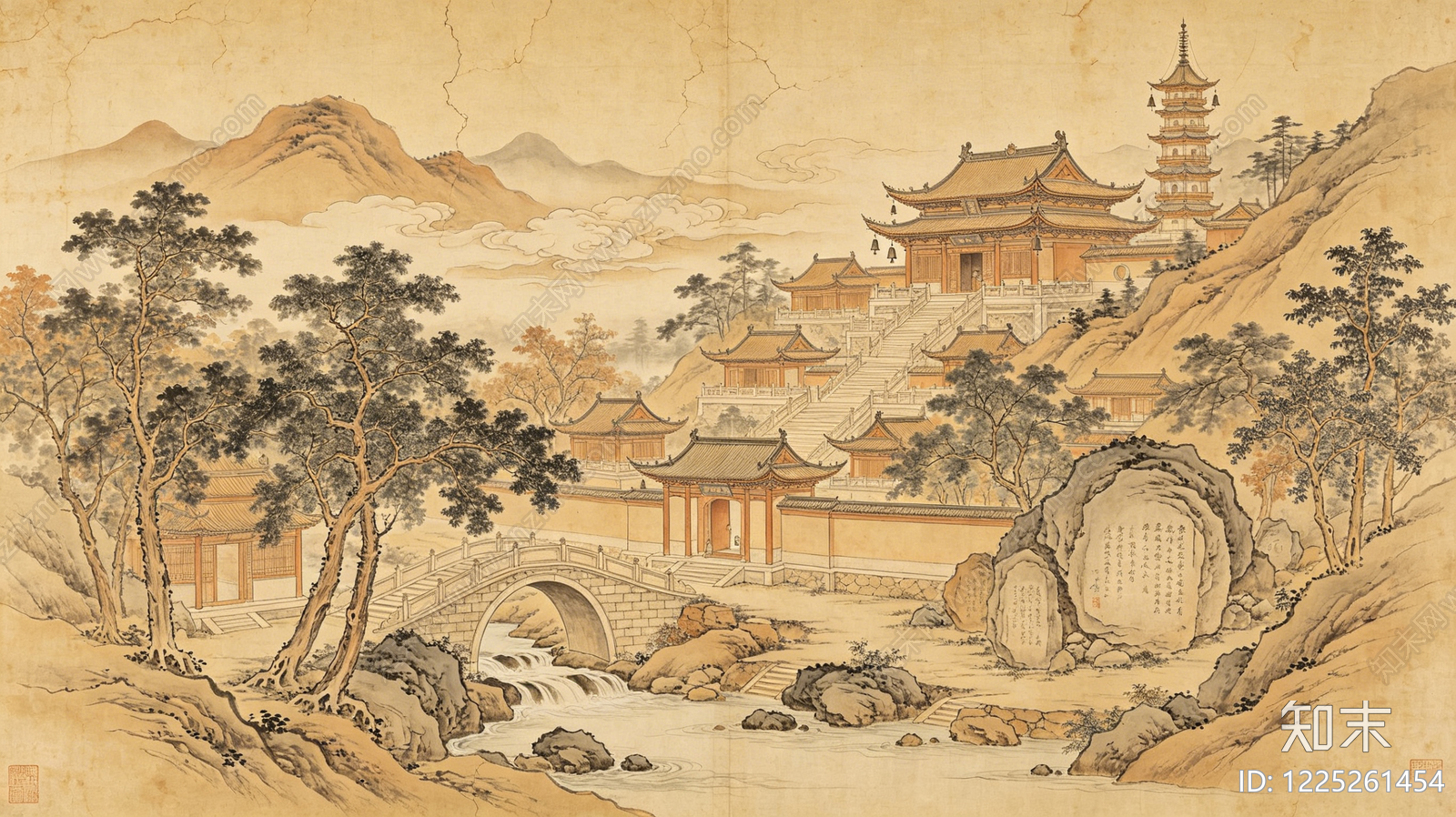 中式其他挂画贴图下载【ID:1225261454】