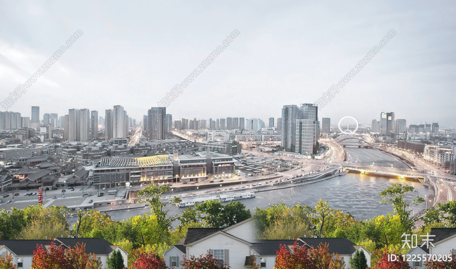 现代城市背景贴图下载【ID:1225570205】