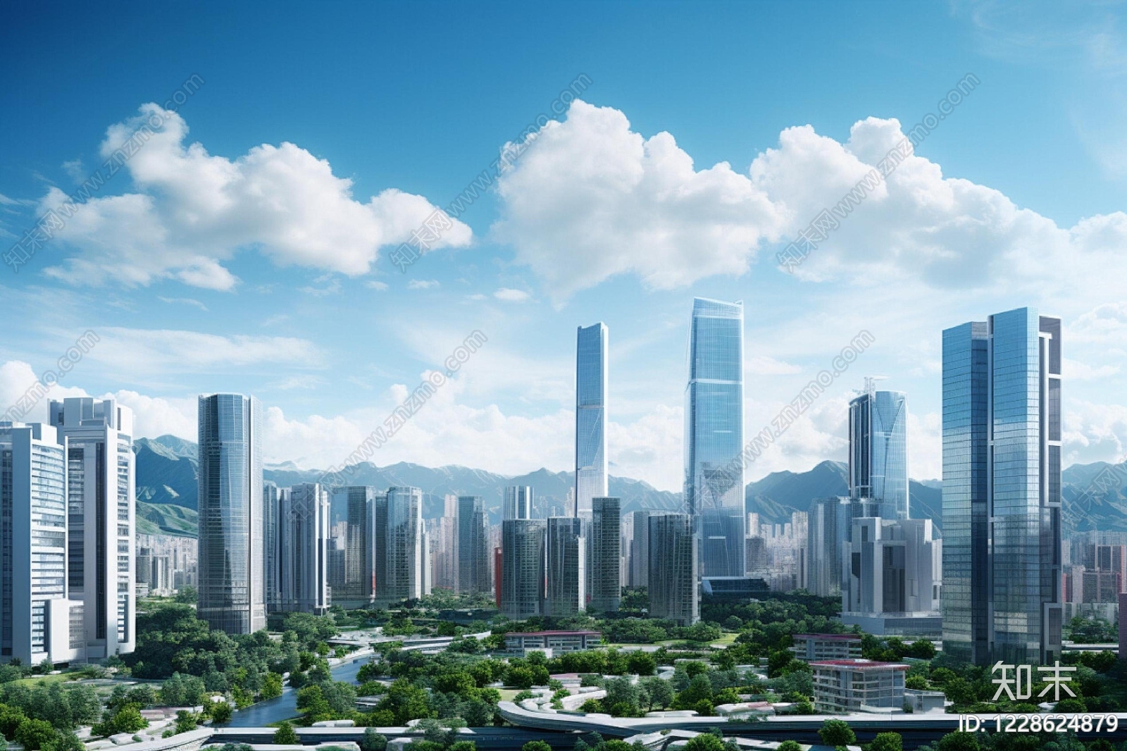 城市背景高清贴图材质