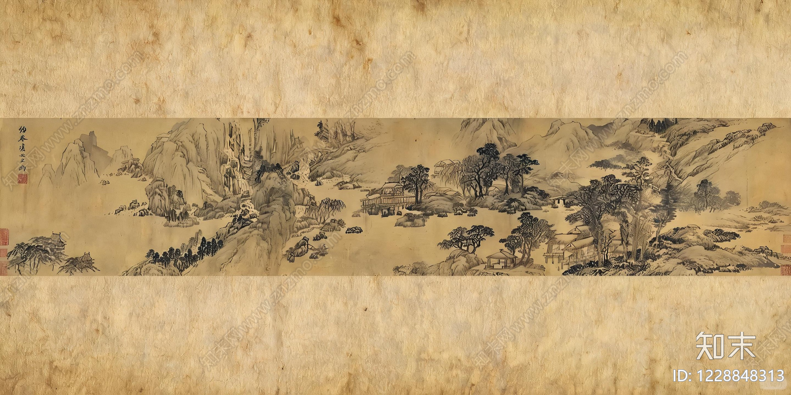 新中式其他挂画贴图下载【ID:1228848313】