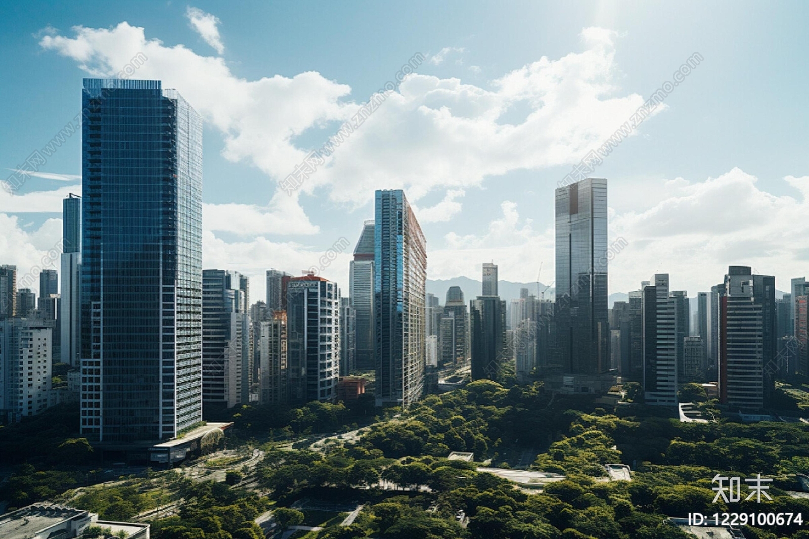 现代城市背景贴图下载【ID:1229100674】