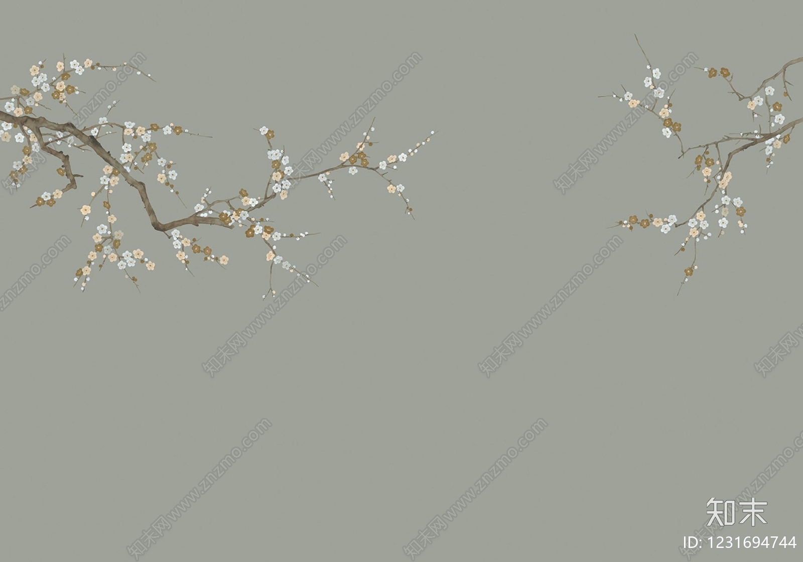 中式花鸟壁纸贴图下载【ID:1231694744】