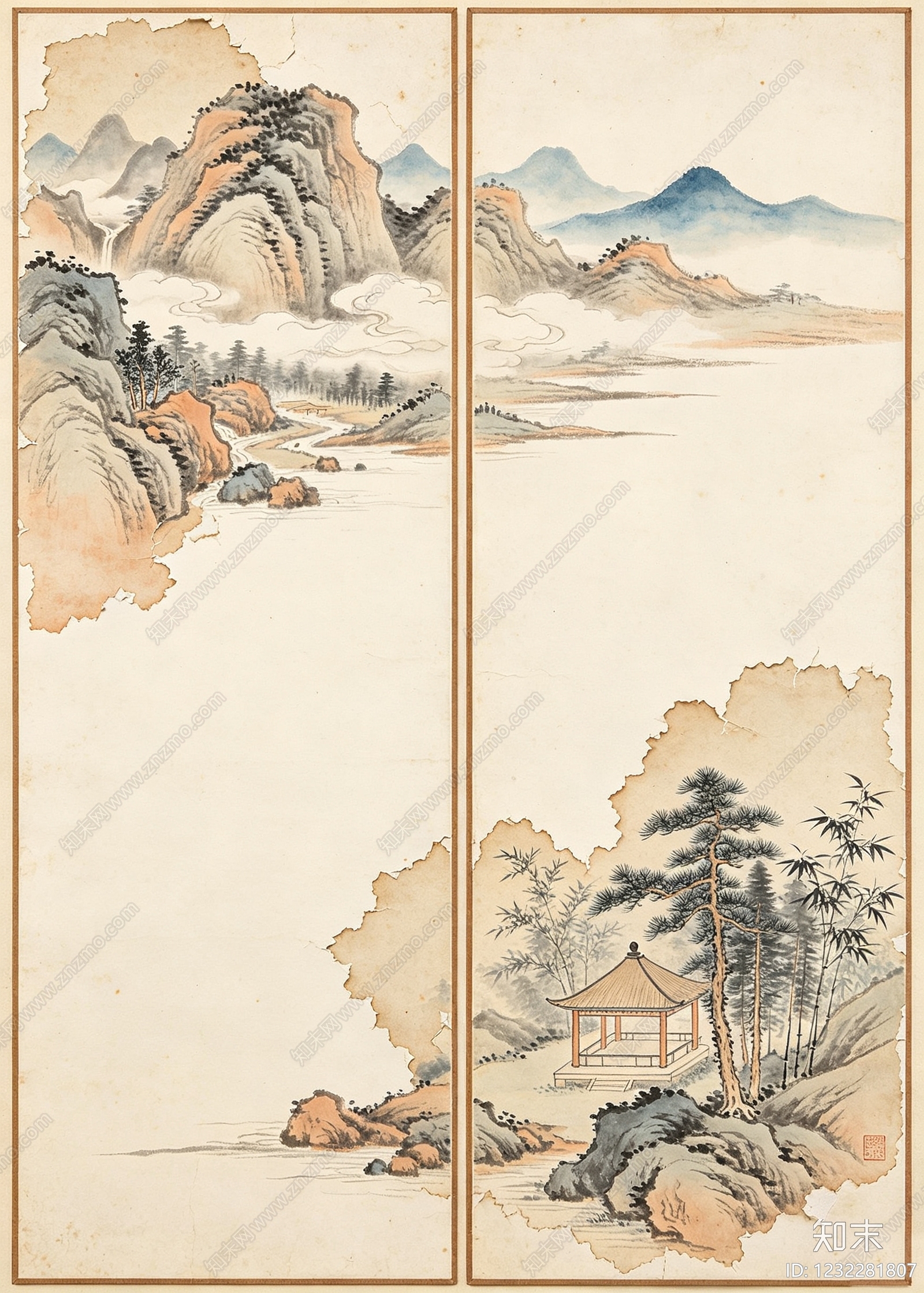 山水高清贴图材质