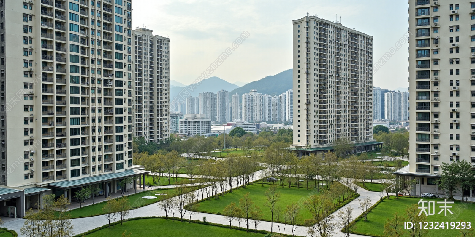 小区外景高清贴图材质